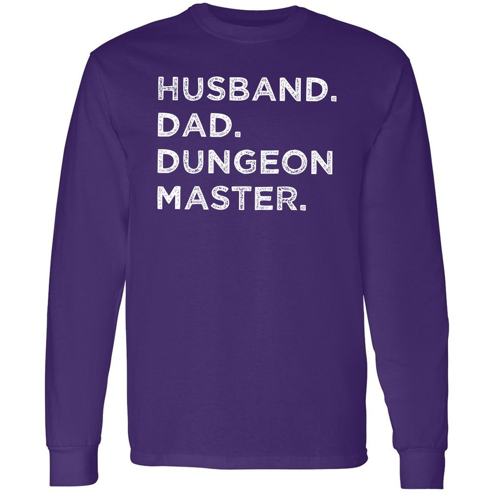 Husband Dad Dungeon Master Long Sleeve T-Shirt - Purple - 13