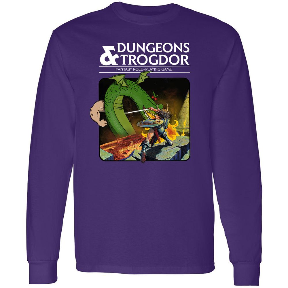 Trogdor Long Sleeve T-Shirt - Purple - 13