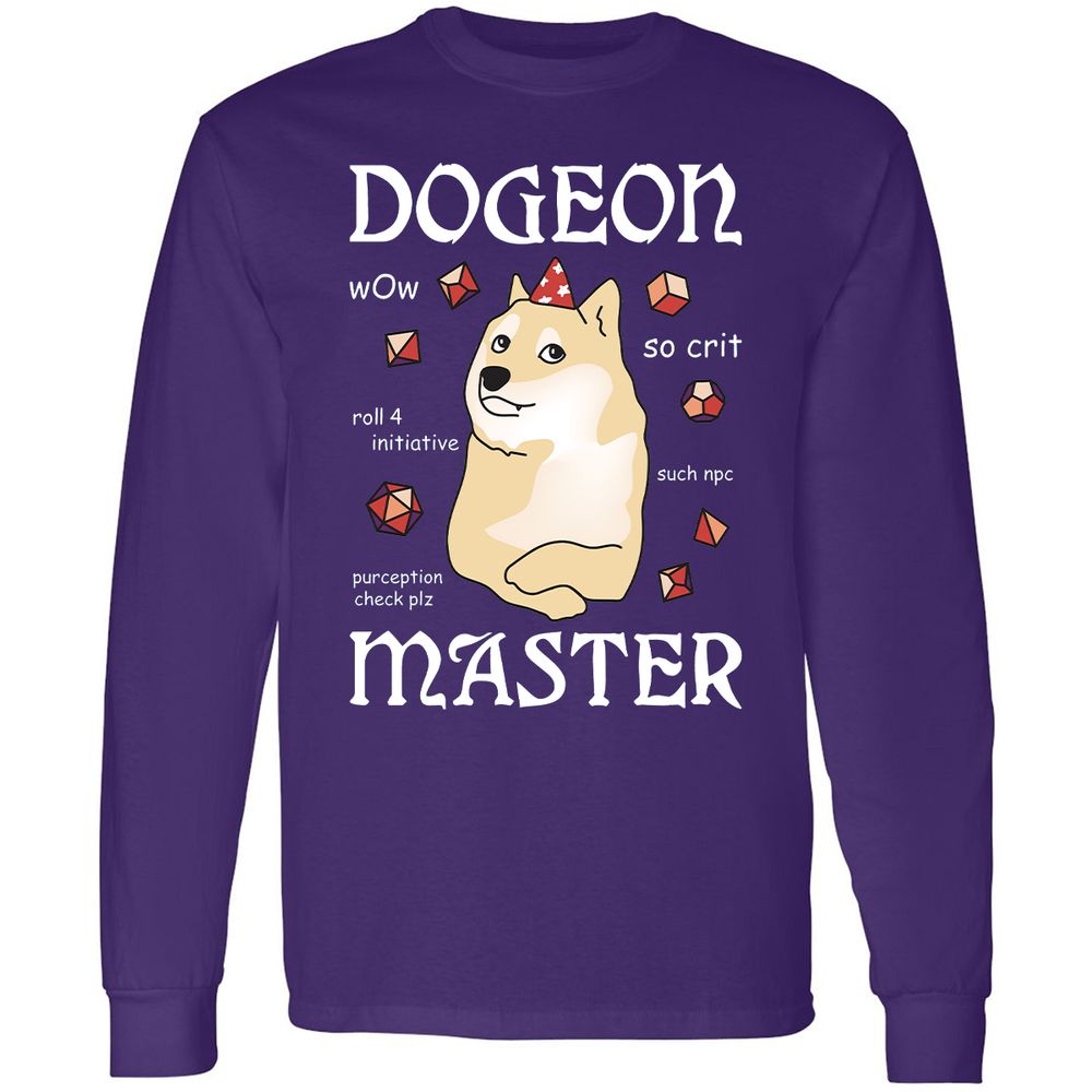 Dogeon Master Long Sleeve T-Shirt - Purple - 13