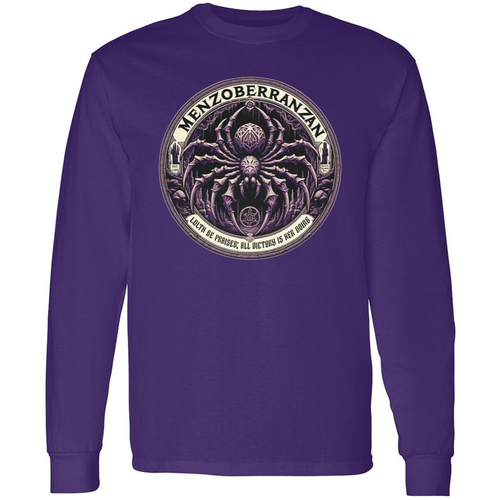 Menzoberranzan Lolth Be Praised Long Sleeve T-Shirt - Purple - 13