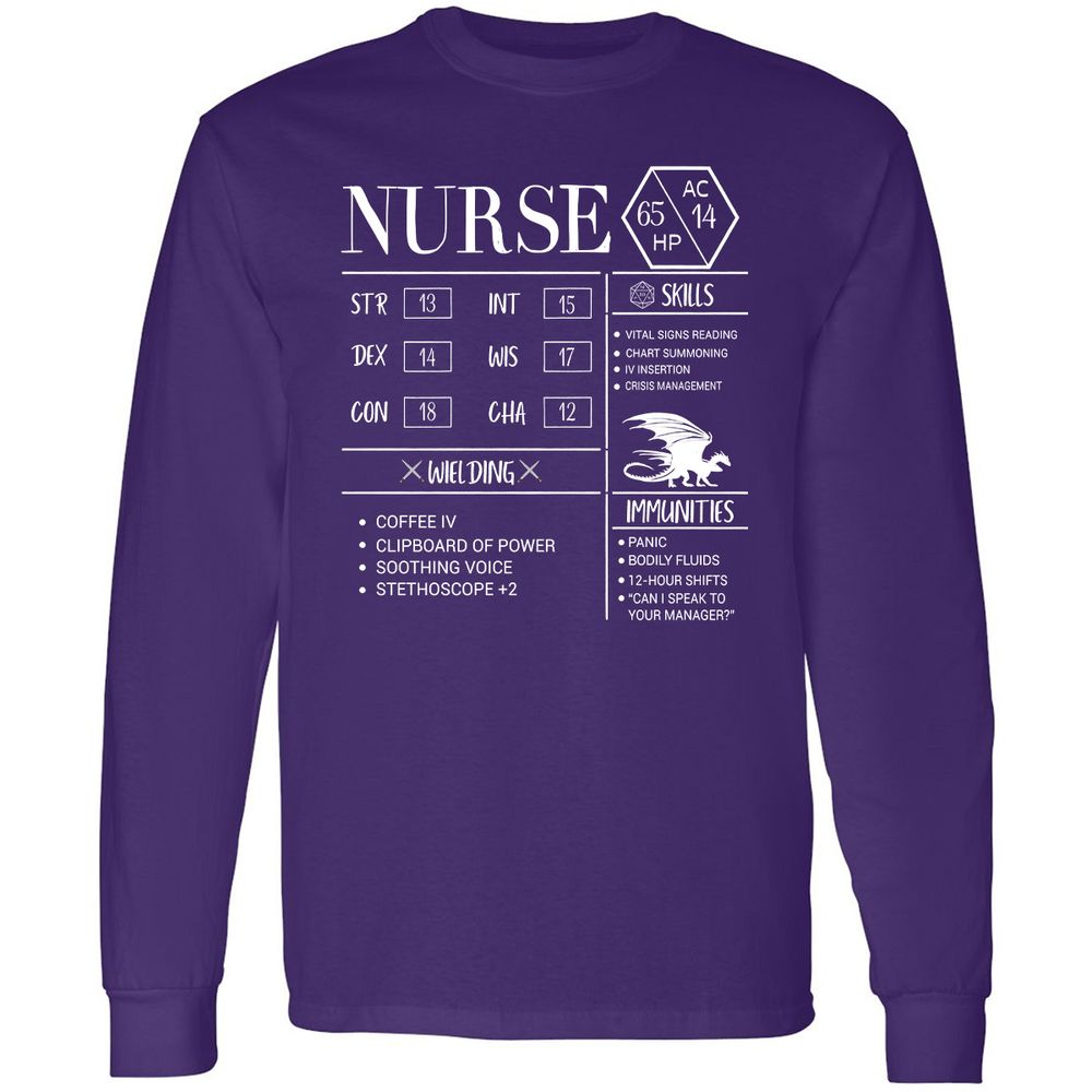Nurse New Long Sleeve T-Shirt - Purple - 13