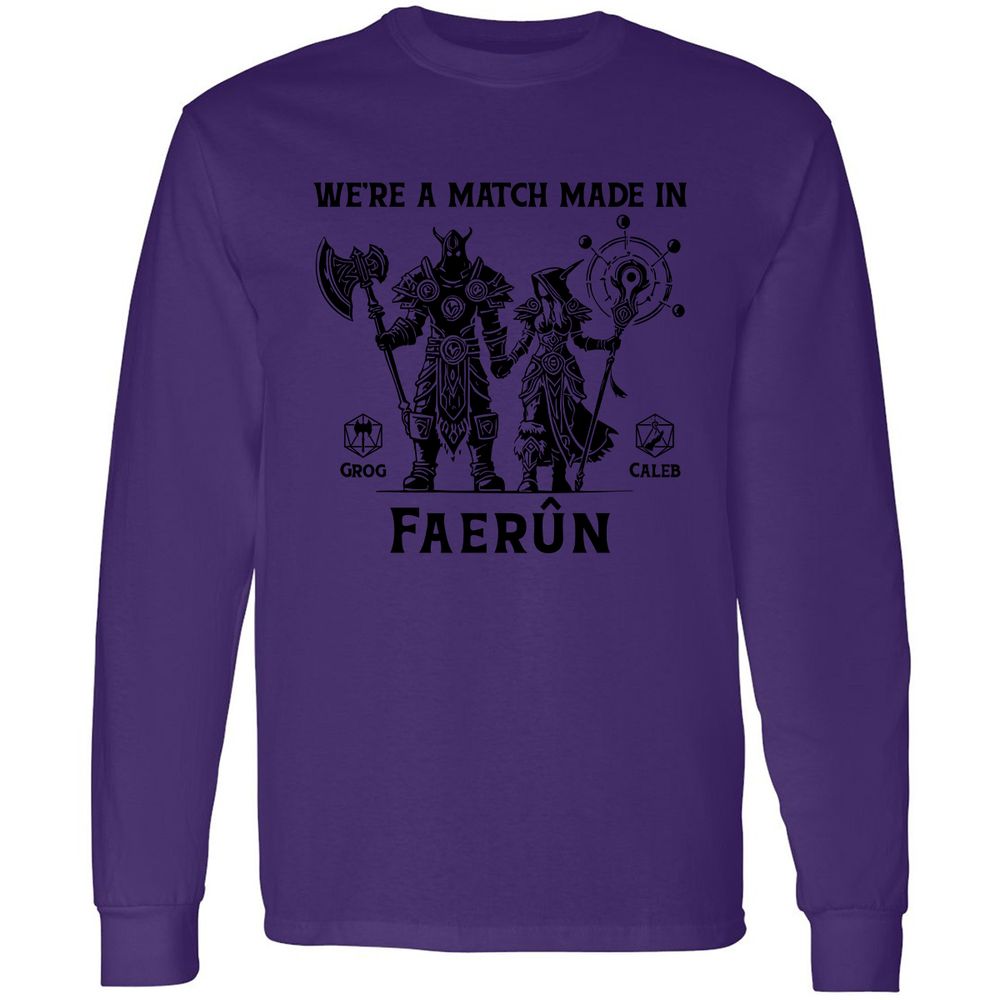 Custom DnD Class Couple Long Sleeve T-Shirt - Purple - 13