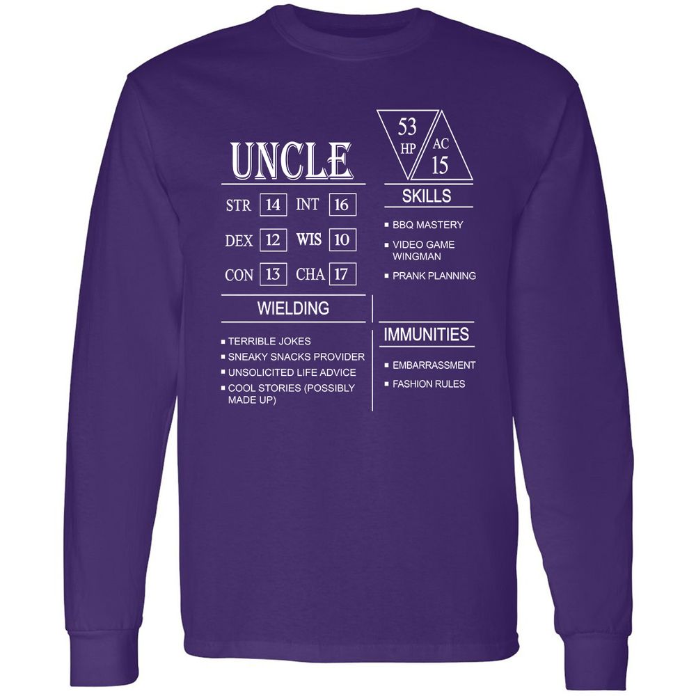 Uncle Stats Long Sleeve T-Shirt - Purple - 13