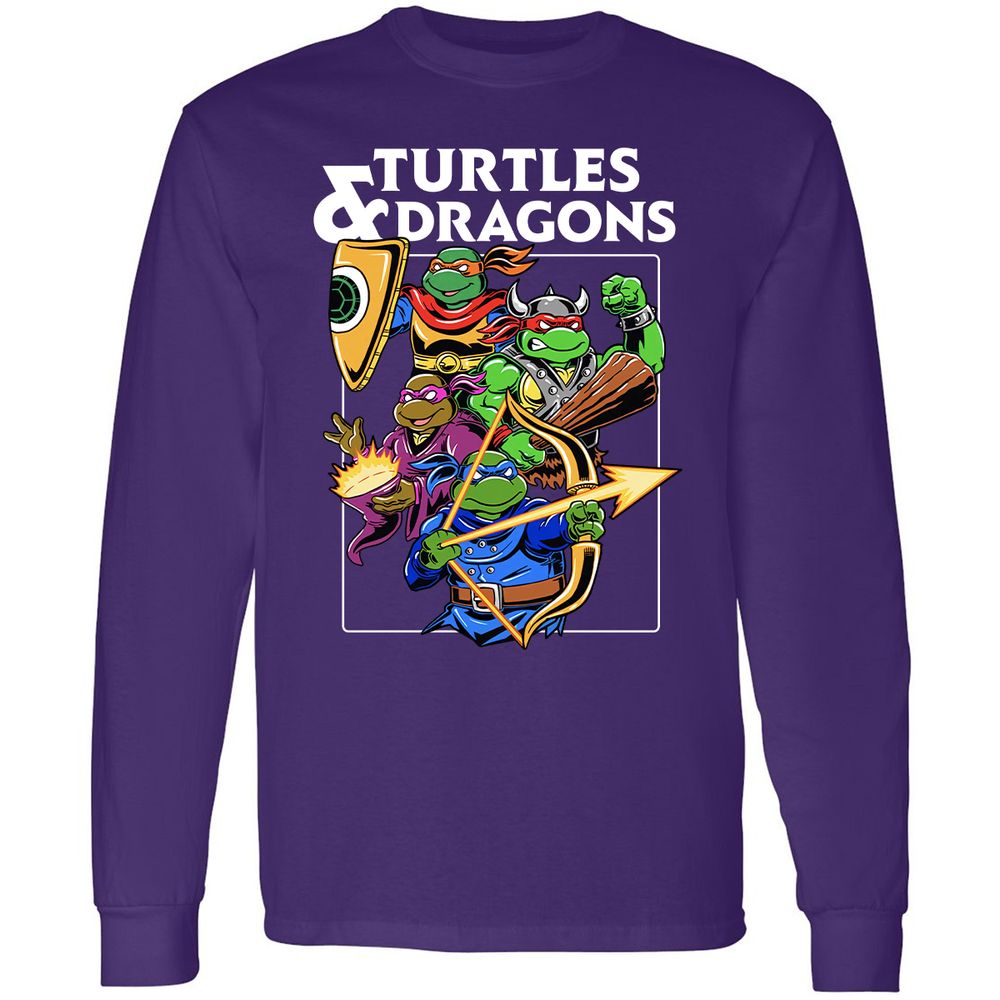 Turtles & Dragons Long Sleeve T-Shirt - Purple - 13