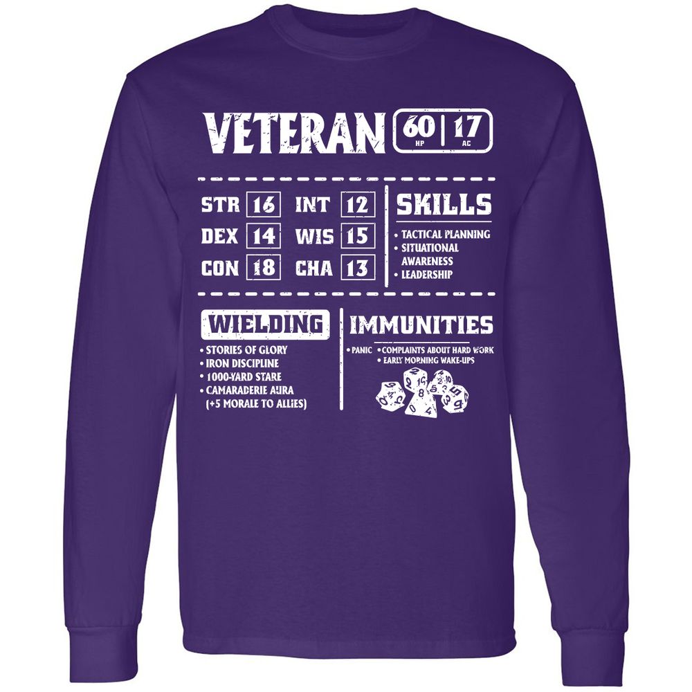 Veteran New Ver. Long Sleeve T-Shirt - Purple - 13