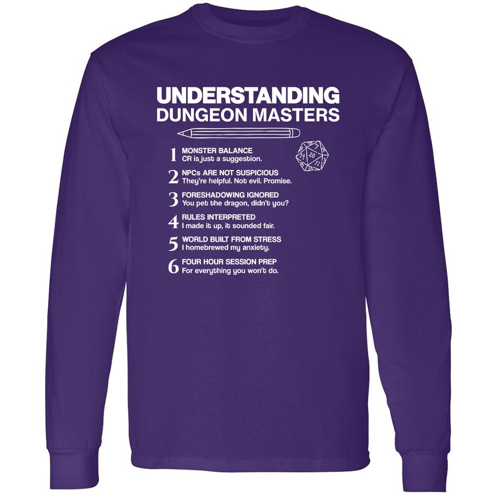 Understanding Dungeon Masters Long Sleeve T-Shirt - Purple - 13