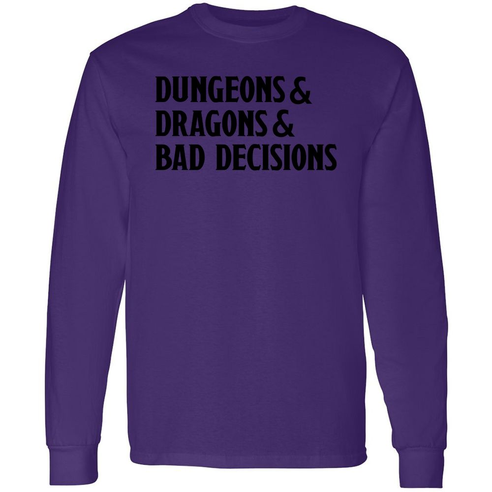 Bad Decisions Long Sleeve T-Shirt - Purple - 13