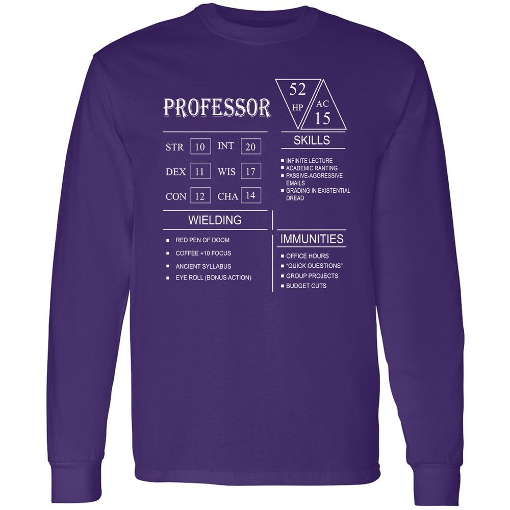 Professor New Long Sleeve T-Shirt - Purple - 13