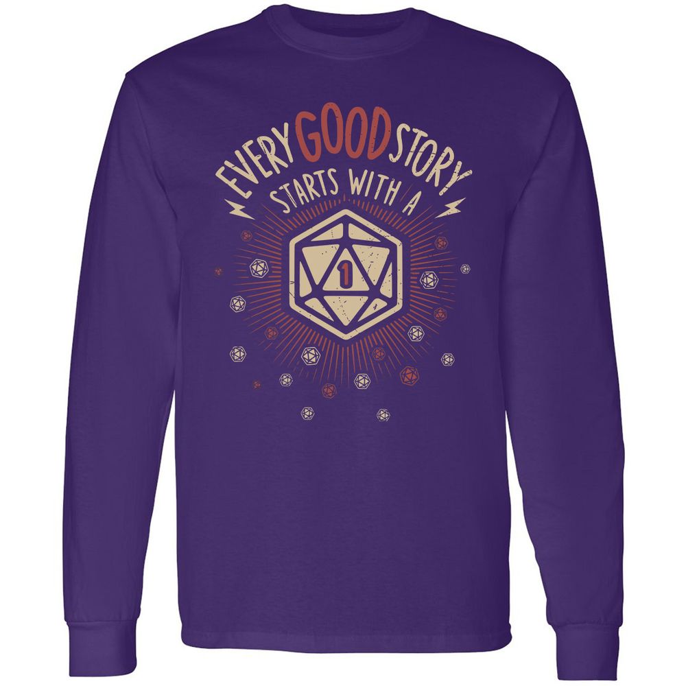 Good Story Starts With A 1 Long Sleeve T-Shirt - Purple - 13