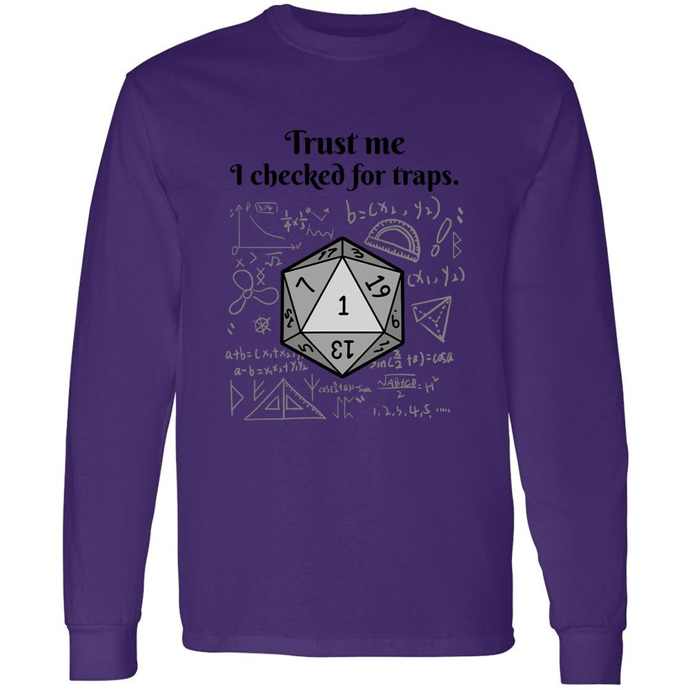 Trust me, I checked for traps. Long Sleeve T-Shirt - Purple - 13
