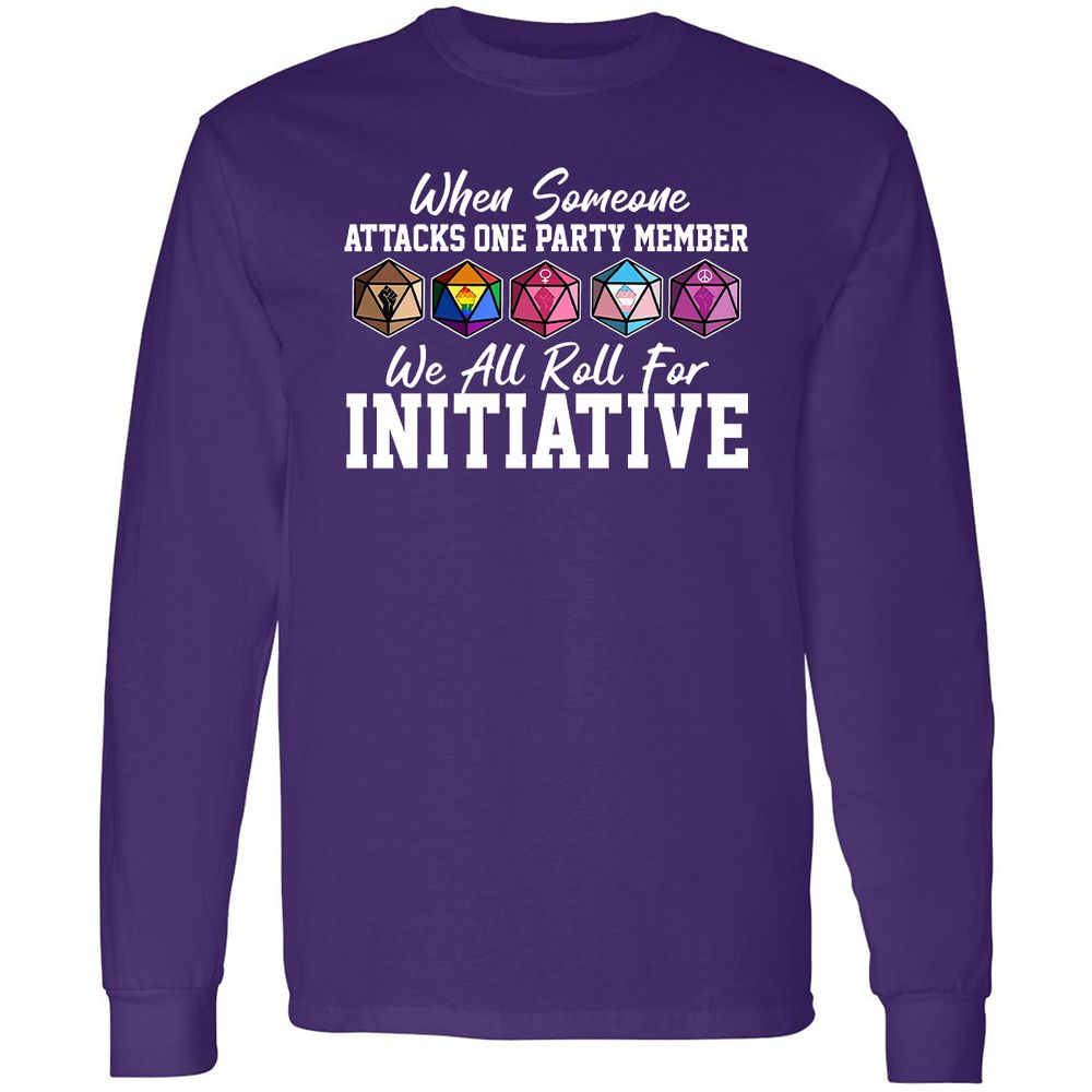 LGBT Roll For Initiative Long Sleeve T-Shirt - Purple - 13