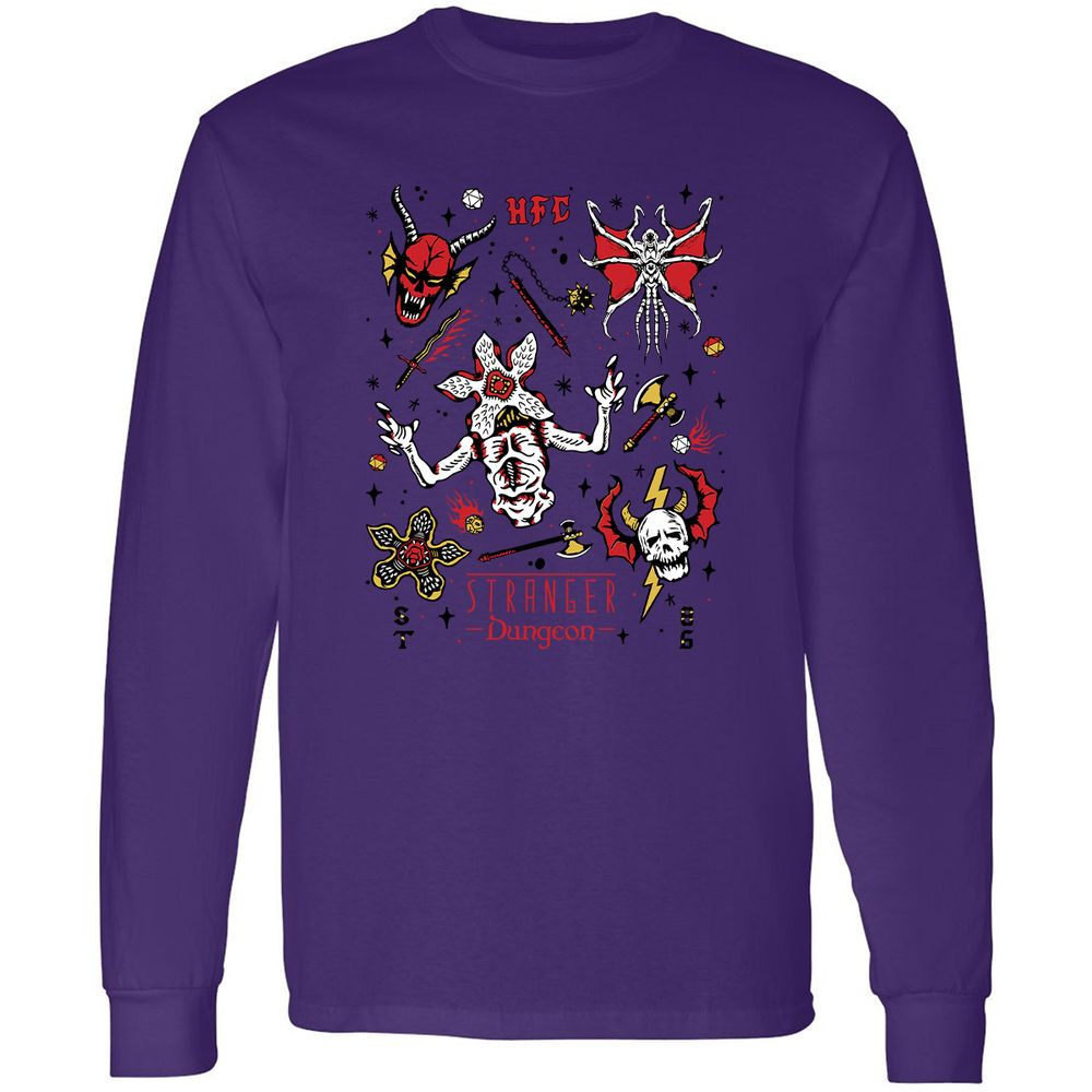 STRANGER DUNGEON Long Sleeve T-Shirt - Purple - 13