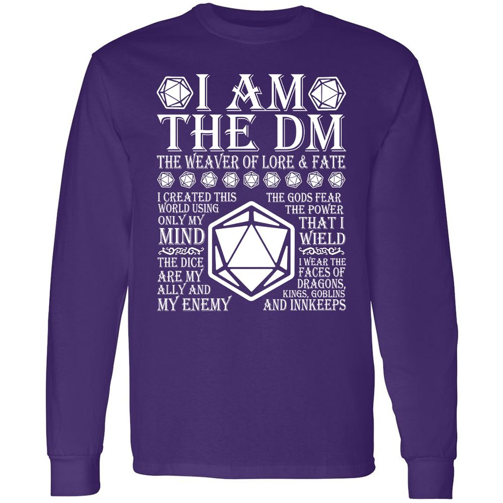 I Am The DM The Weaver Of Lore And Fate Long Sleeve T-Shirt - Purple - 13