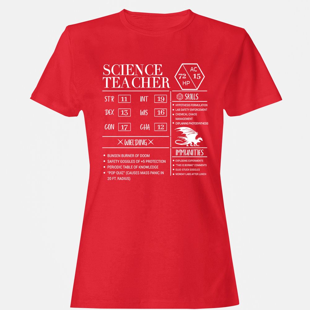 Science Teacher New Women's T-Shirt - Red - 13