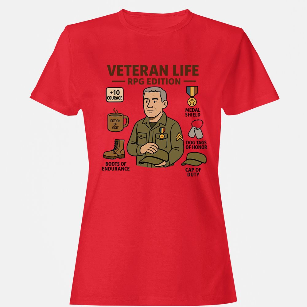Veteran Life RPG Edition Women's T-Shirt - Red - 13