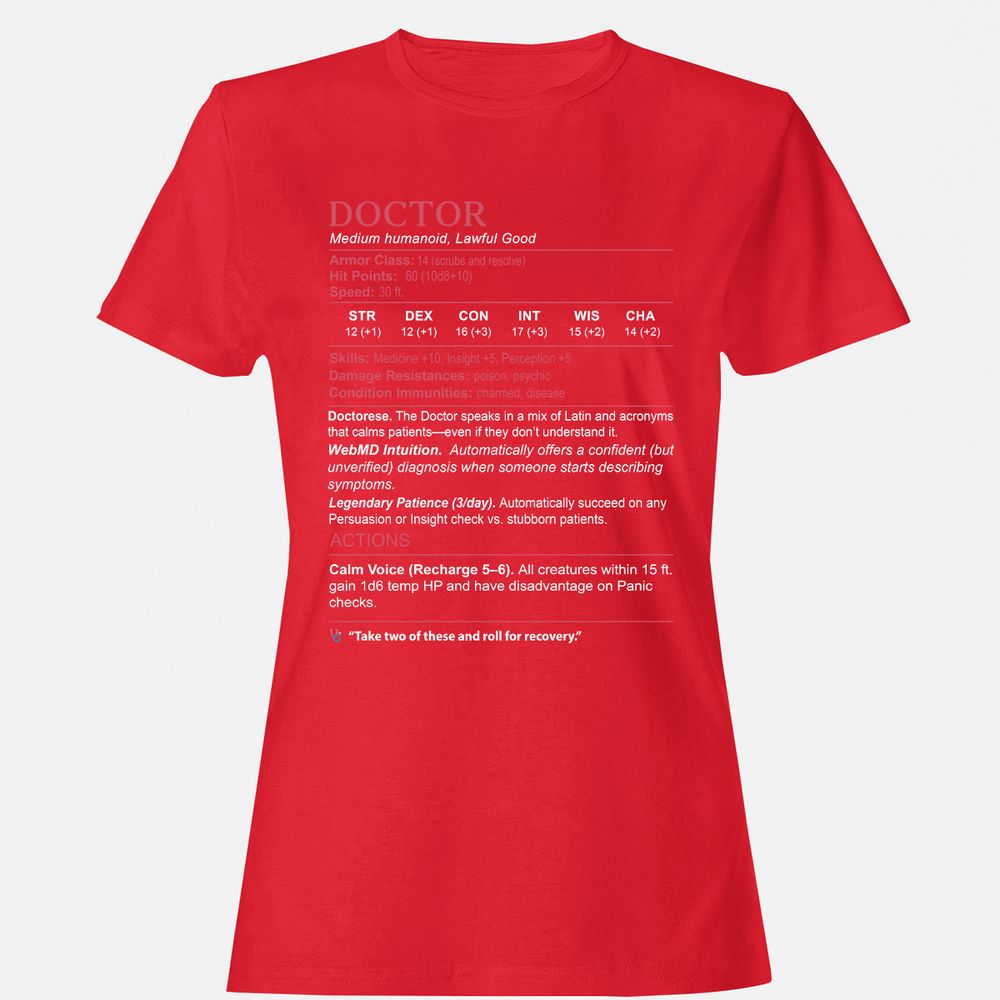 Doctor Stats Women's T-Shirt - Red - 13