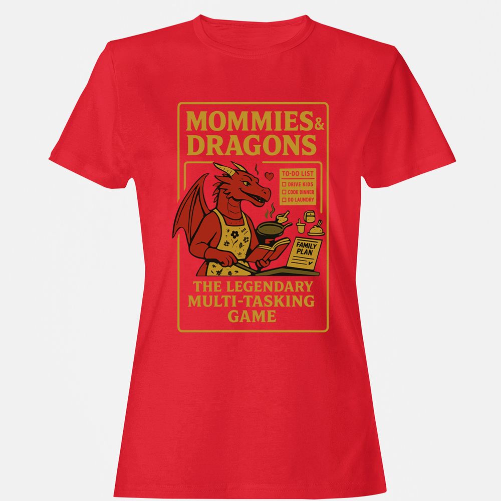 Mommies & Dragons Women's T-Shirt - Red - 13