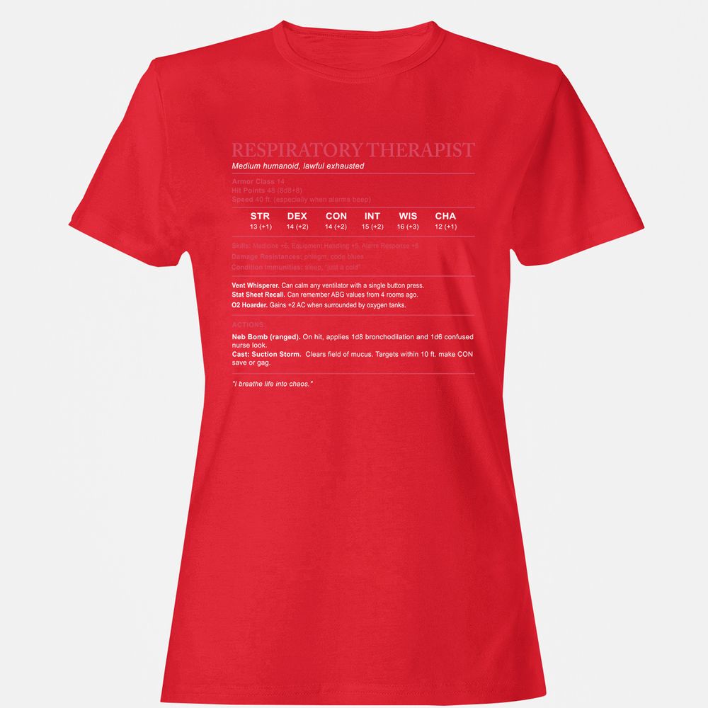Respiratory Therapist Women's T-Shirt - Red - 13