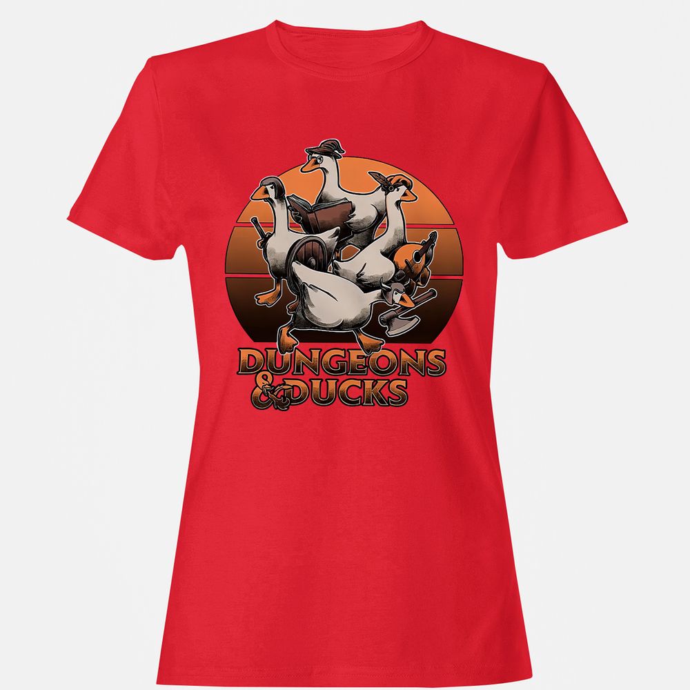 Dungeons And Ducks Women's T-Shirt - Red - 13