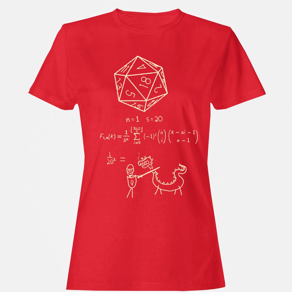 Science Of20 Sided Dice Women's T-Shirt - Red - 13