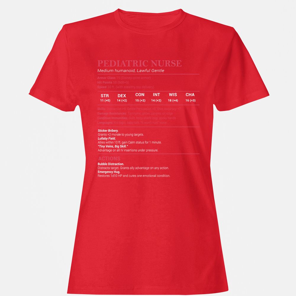 Pediatric Nurse Women's T-Shirt - Red - 13