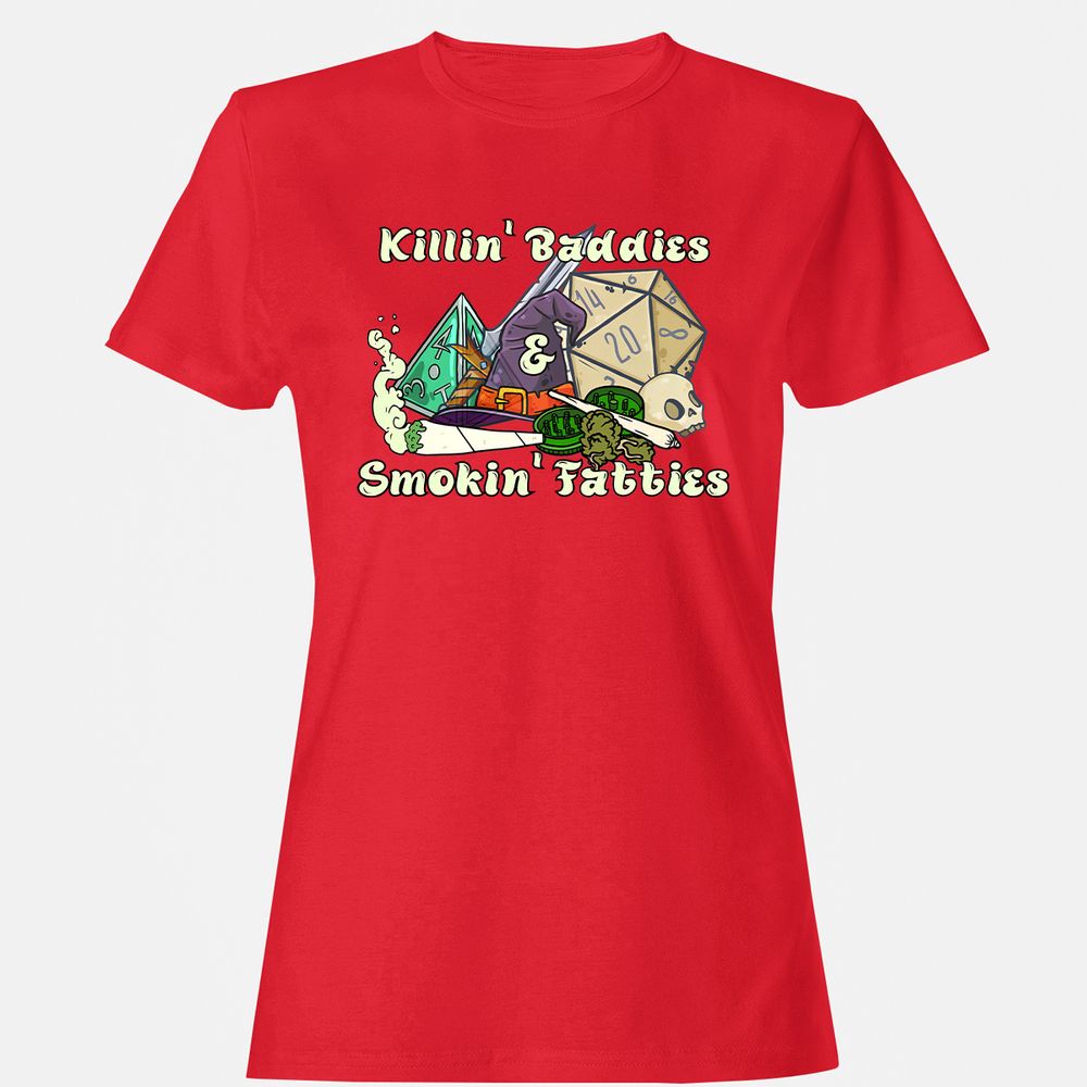 Killin' Baddies Smokin' Fatties Women's T-Shirt - Red - 13