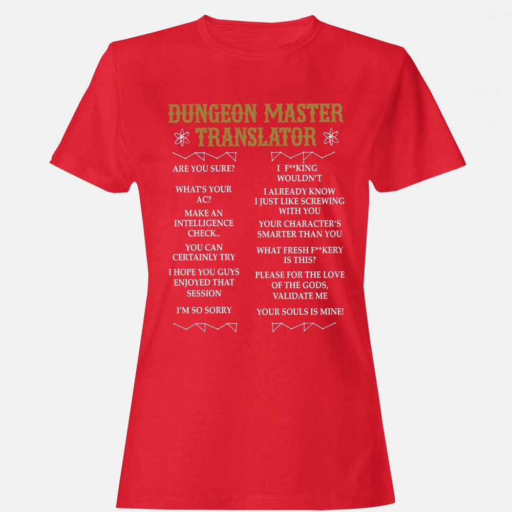 Dungeon Master Translator Women's T-Shirt - Red - 13