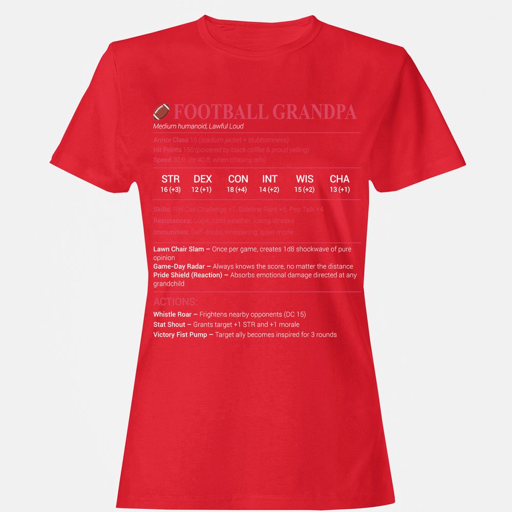 Football Grandpa Women's T-Shirt - Red - 13