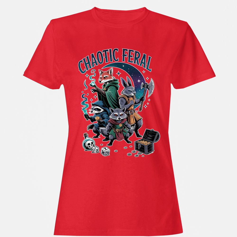 Chaotic Feral Women's T-Shirt - Red - 13