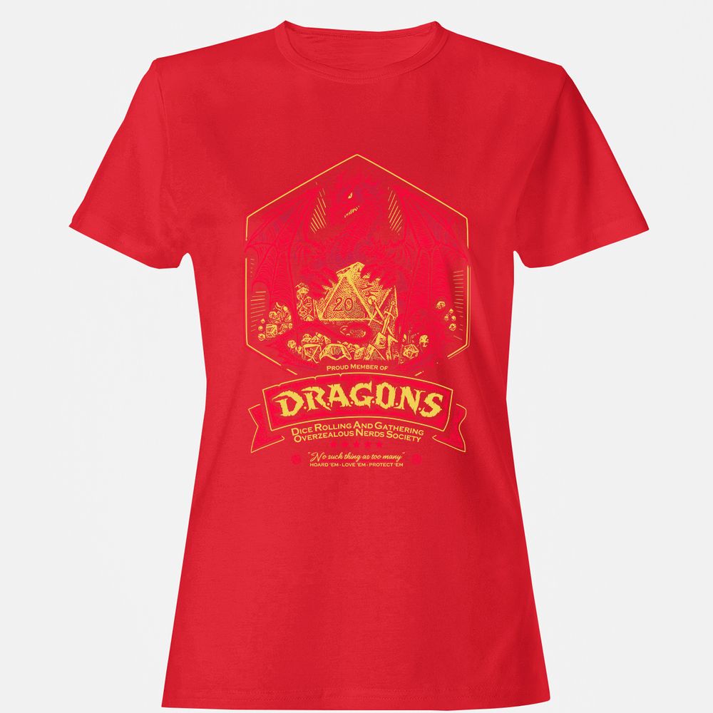 Fantasy Dragon With Dice - Red - 13