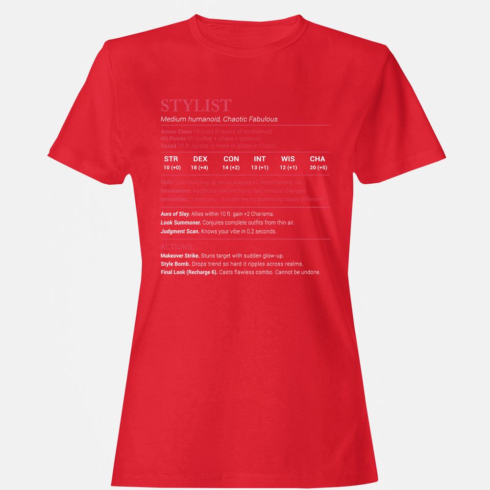 Stylist Stats Women's T-Shirt - Red - 13