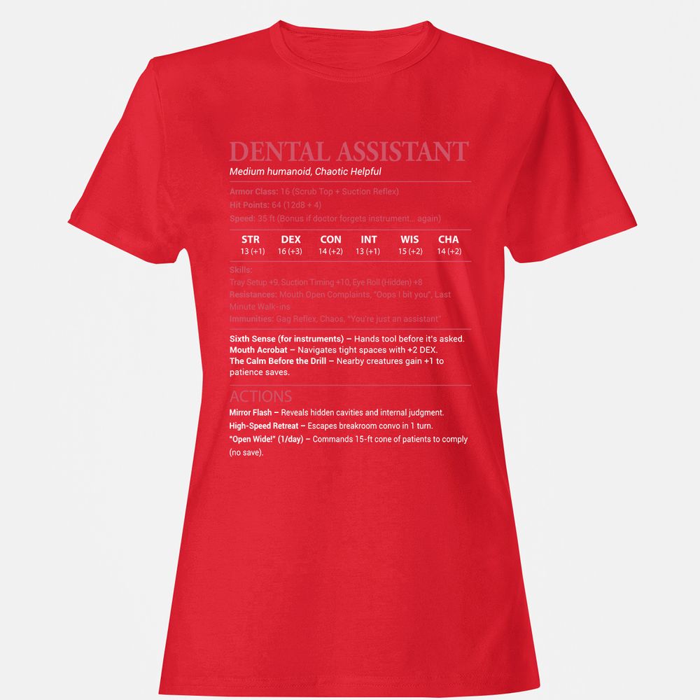 Dental Assistant Women's T-Shirt - Red - 13