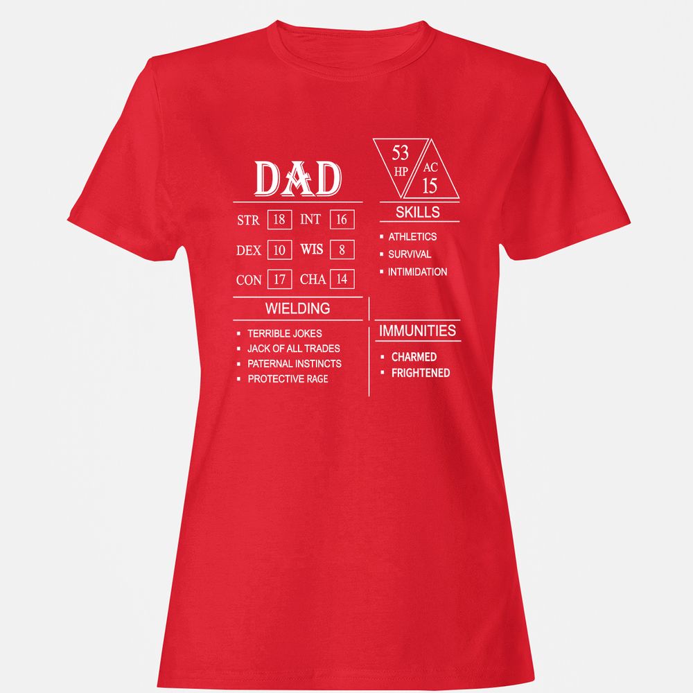 Dad Stat Block Women's T-Shirt - Red - 13