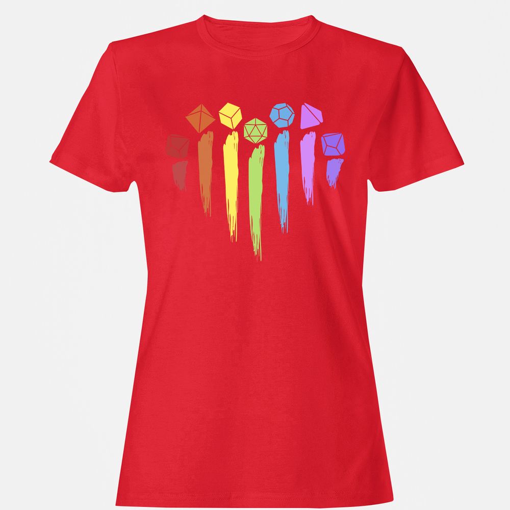 Dice Rainbow Heart Shape - Red - 13