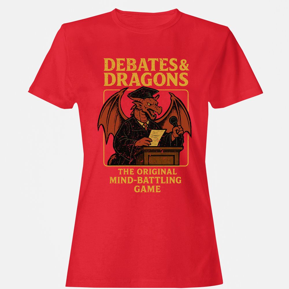 Debates & Dragons Women's T-Shirt - Red - 13