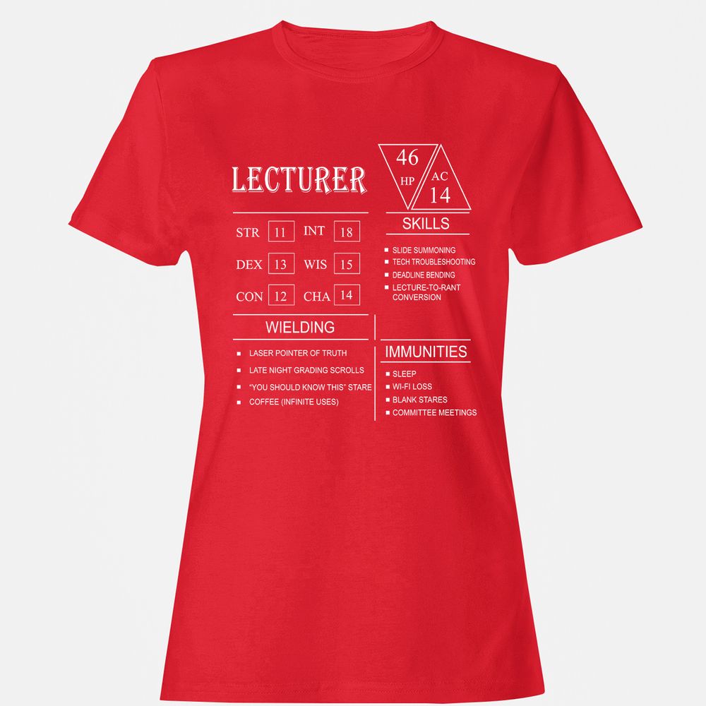 Lecturer New Women's T-Shirt - Red - 13