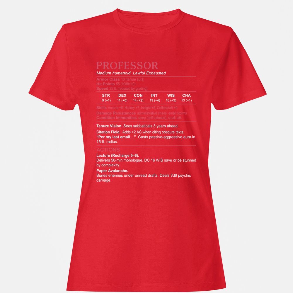 Professor Stats Women's T-Shirt - Red - 13