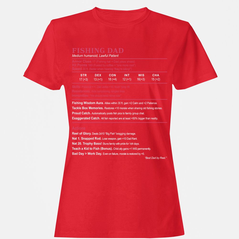 FISHING DAD Women's T-Shirt - Red - 13