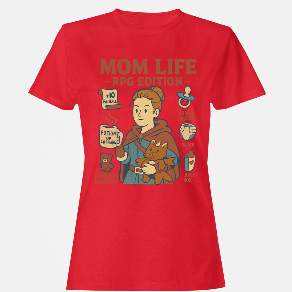 Mom Life RPG Edition Women's T-Shirt - Red - 13