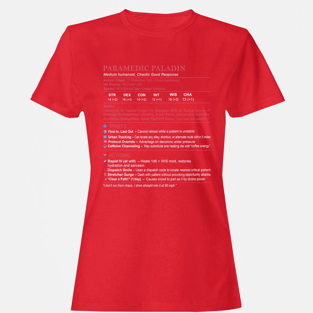 Paramedic Stats Women's T-Shirt - Red - 13