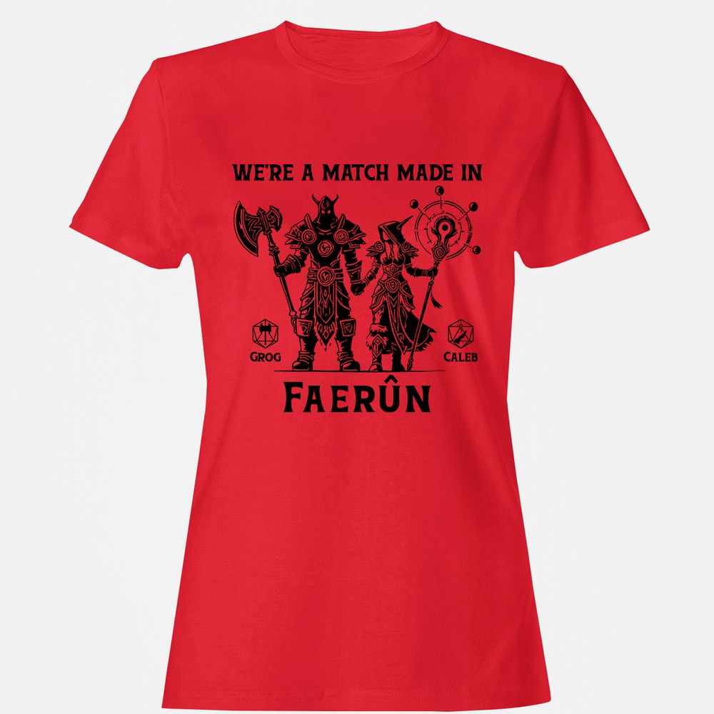 Custom DnD Class Couple Women's T-Shirt - Red - 13