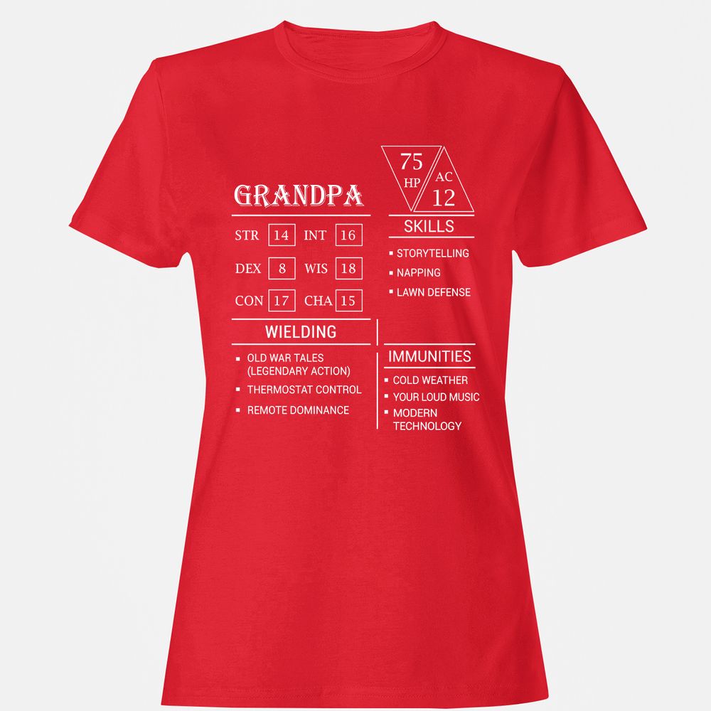 Grandpa Stats Women's T-Shirt - Red - 13