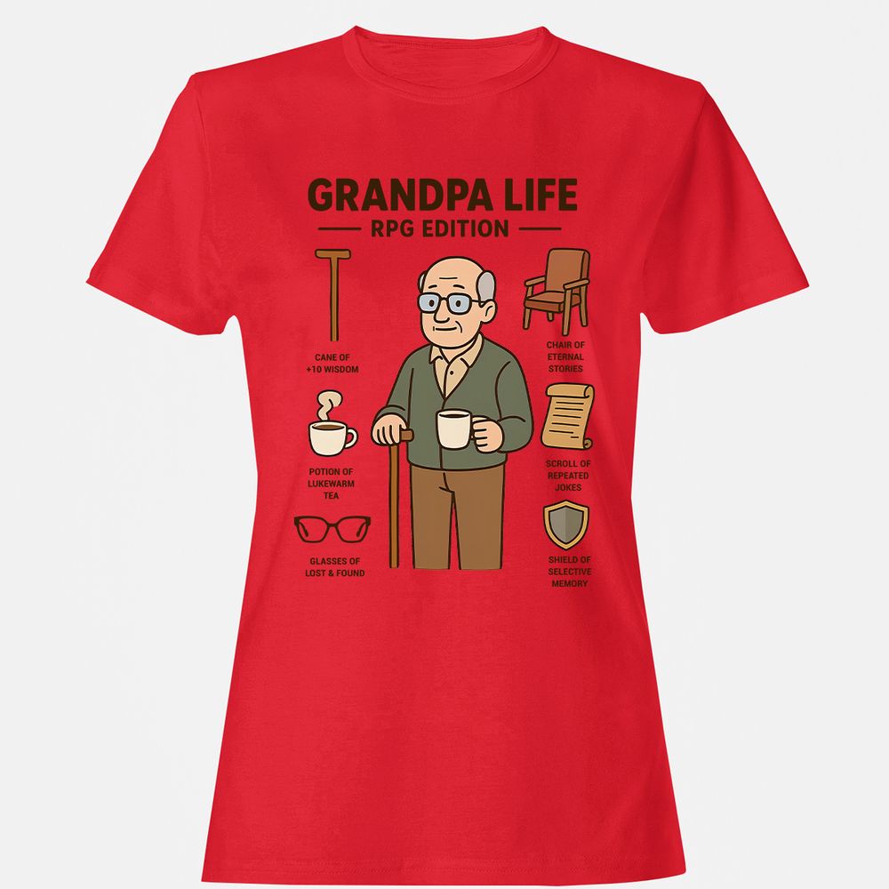 Grandpa Life RPG Edition Women's T-Shirt - Red - 13