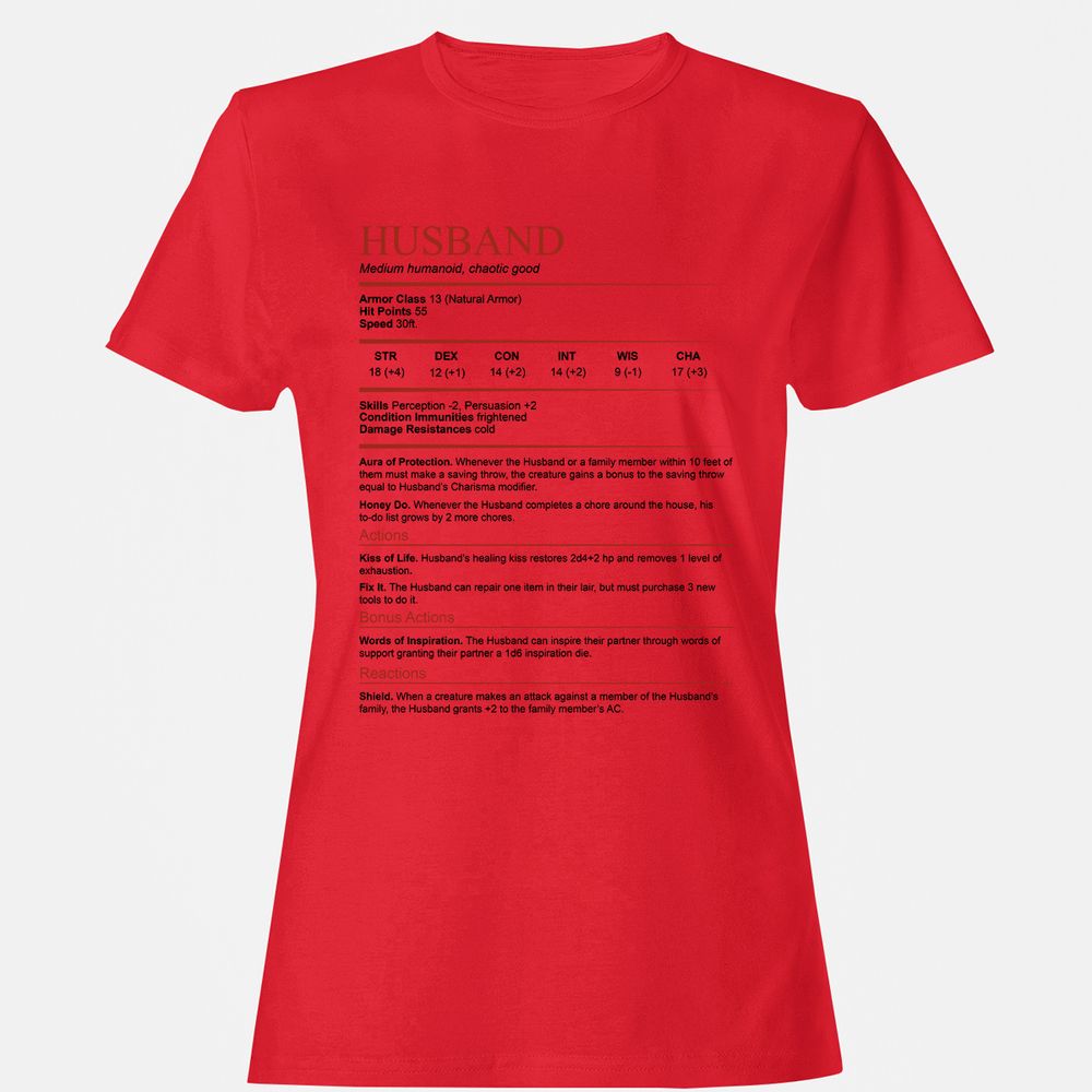 Husband White Women's T-Shirt - Red - 13