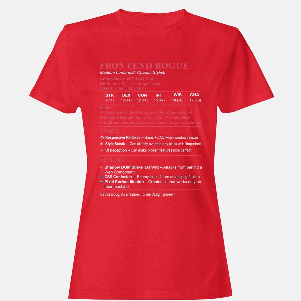 Frontend Rogue Women's T-Shirt - Red - 13