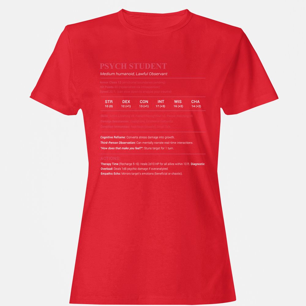 Psych Student Women's T-Shirt - Red - 13