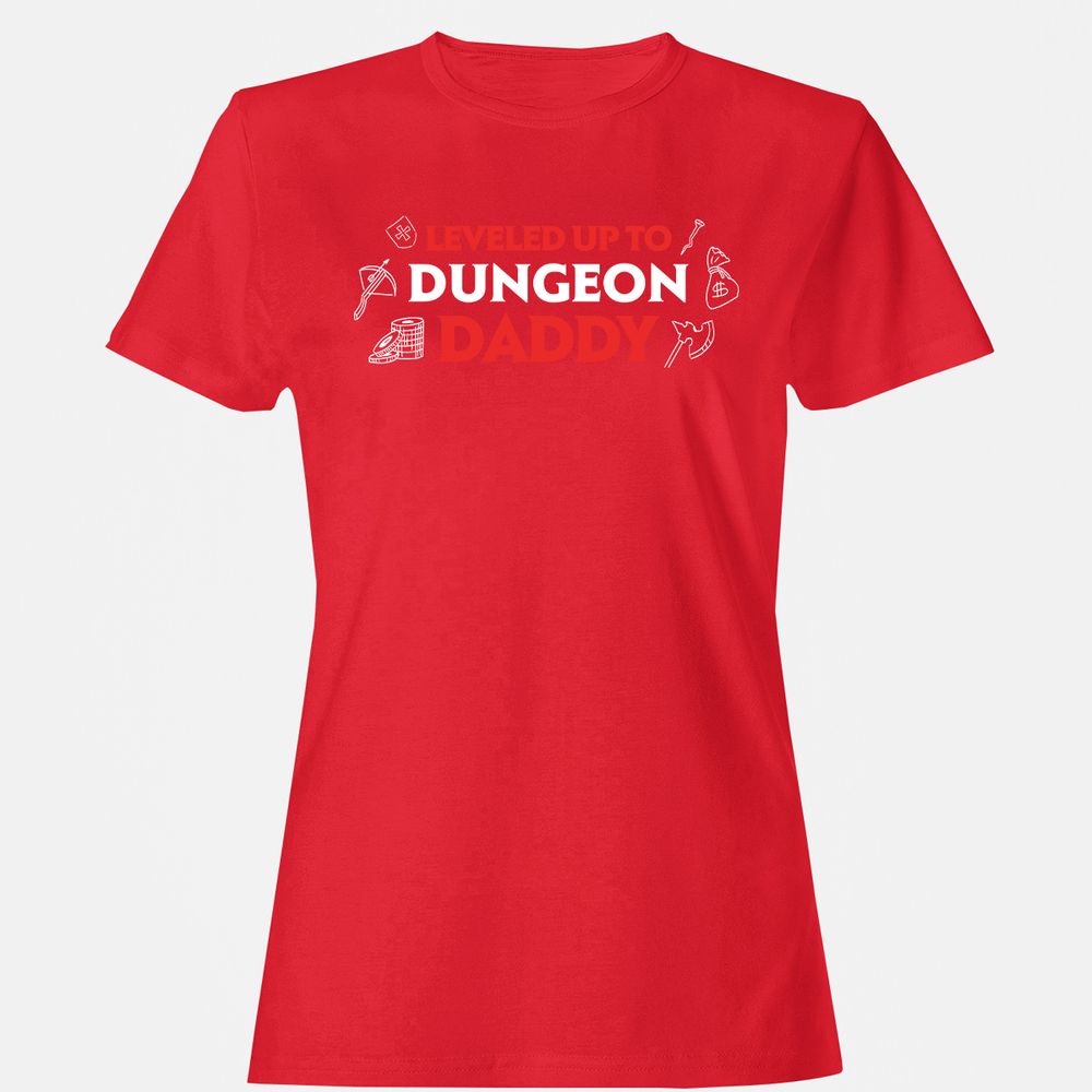 Leveled Up To Dungeon Daddy Women's T-Shirt - Red - 13