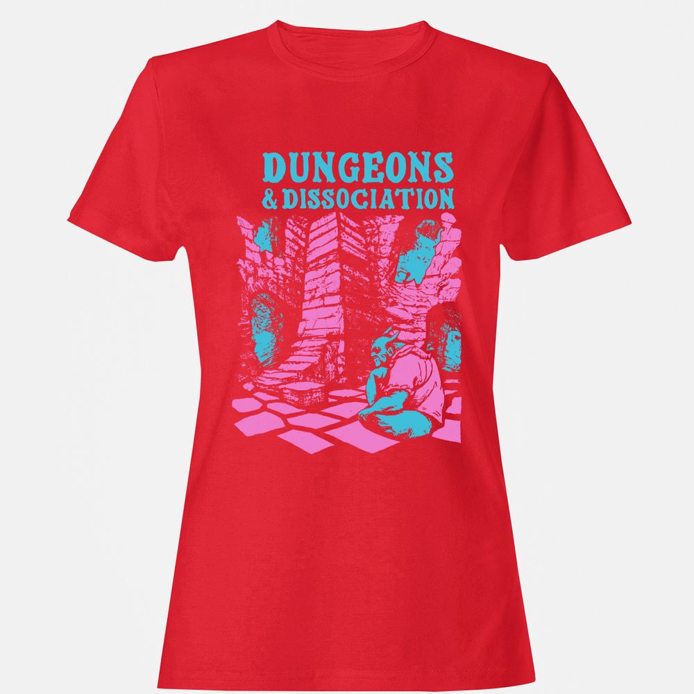 Dungeons And Dissociation Women's T-Shirt - Red - 13