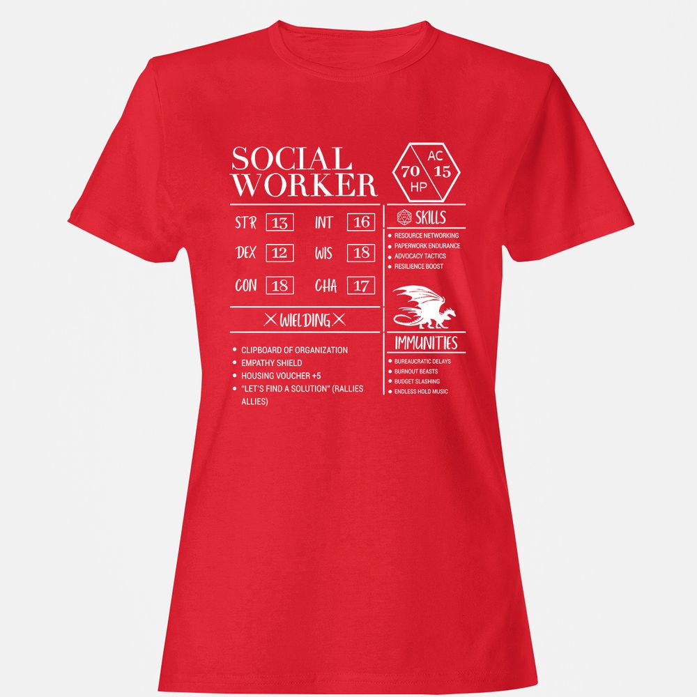 Social Worker New Women's T-Shirt - Red - 13