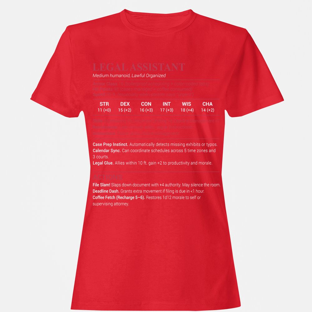Legal Assistant Women's T-Shirt - Red - 13